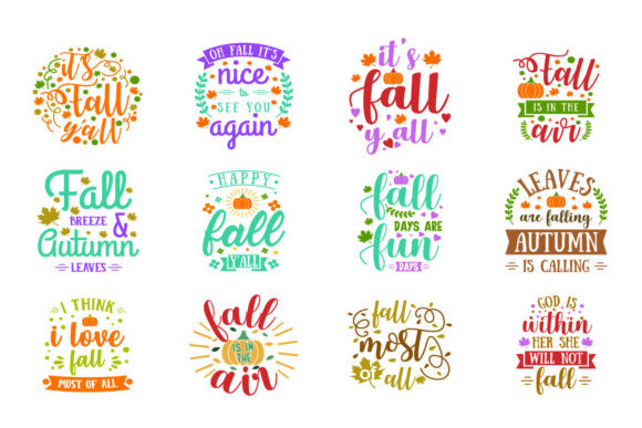 Short Fall Quotes
 Fall Quote Bundle Svg Graphic by graphicrun123