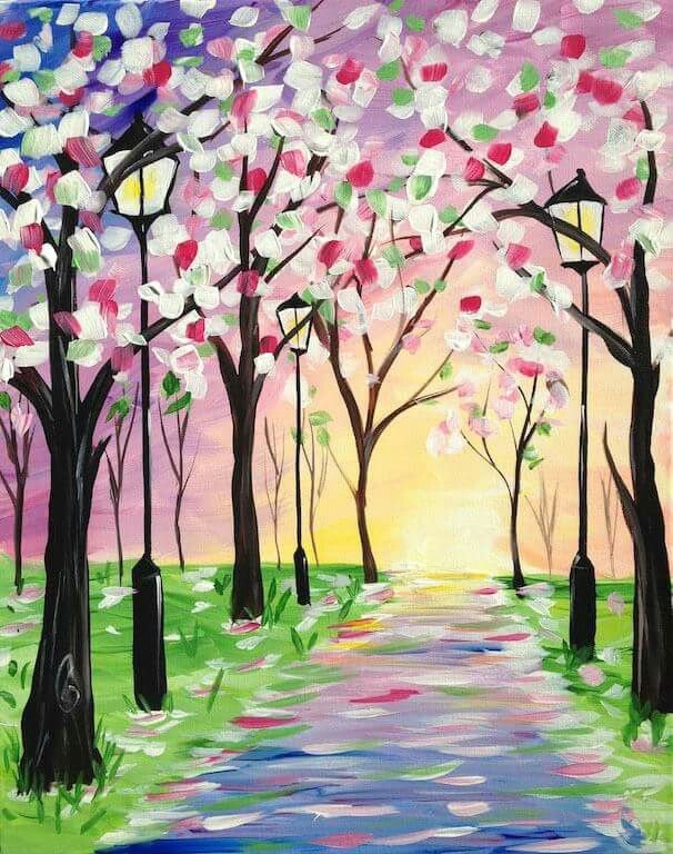 Spring Ideas Painting
 Spring Stroll Painting with a Twist Asheville NC