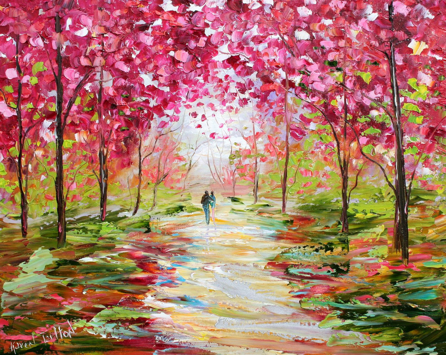 Spring Ideas Painting
 Karen Tarlton Original oil painting Spring Romance impasto