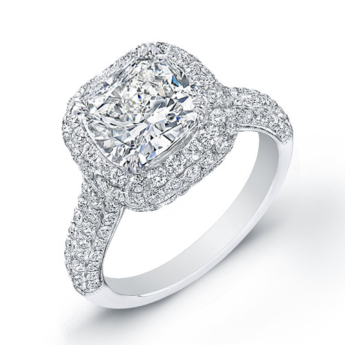 Square Diamond Rings
 4 23 Ct Cushion Cut Diamond Engagement Ring nice center