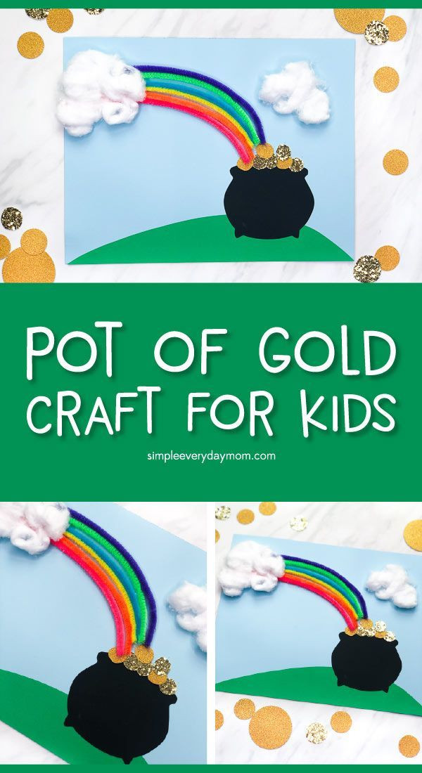 St Patrick's Day Crafts For Elementary Students
 Pot Gold & Rainbow Craft For Kids