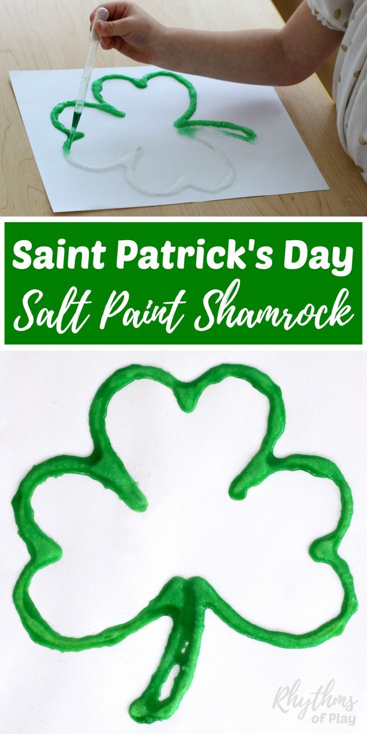 St Patrick's Day Crafts For Elementary Students
 Saint Patricks Day Salt Paint Shamrock Art Project