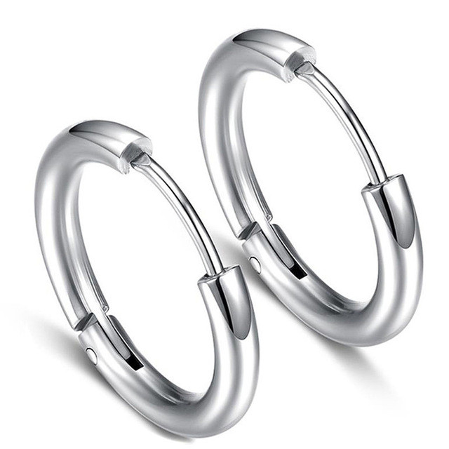 Stainless Steel Hoop Earrings
 Size 10 20mm Stainless Steel Huggie Hoop Earrings Simple