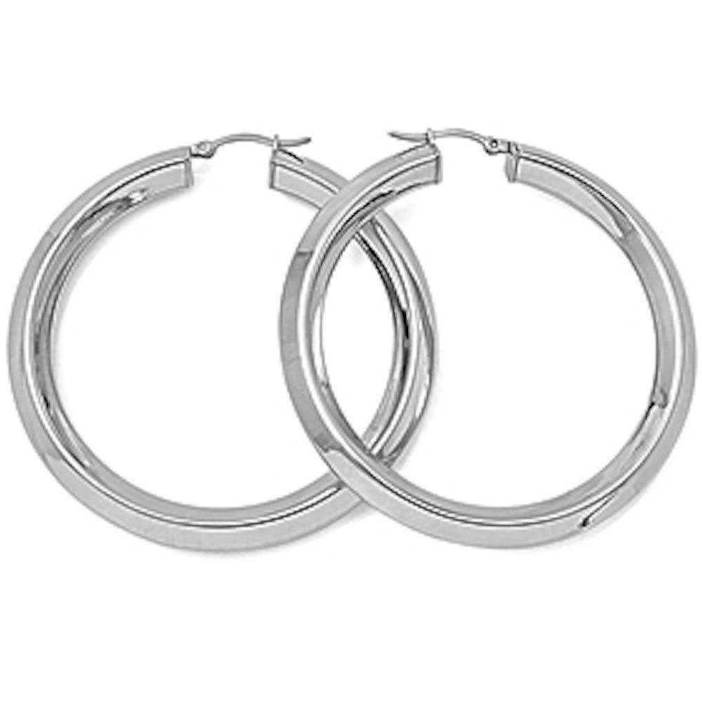 Stainless Steel Hoop Earrings
 Solid Round Hoop 316L Stainless Steel Earrings