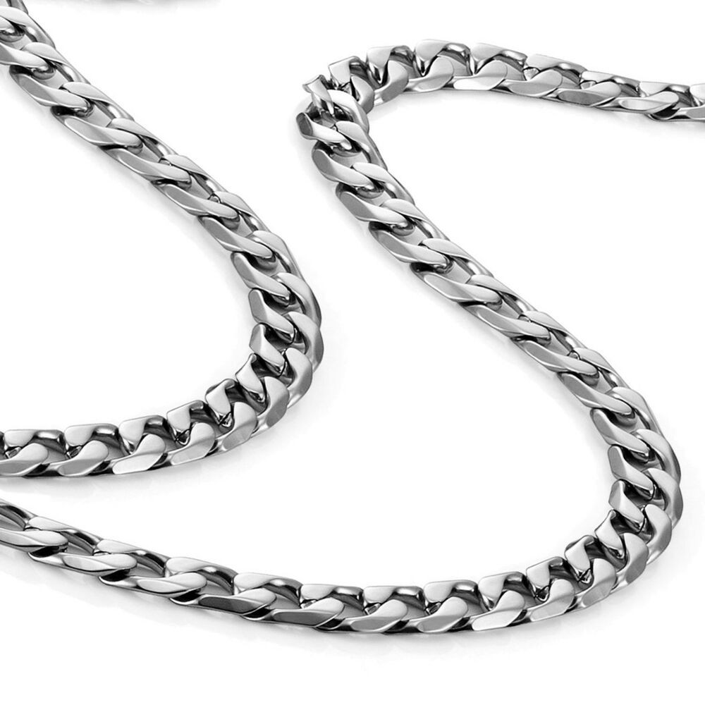Stainless Steel Necklace Chain
 Mens Necklace 316L Stainless Steel Silver Chain Color 18