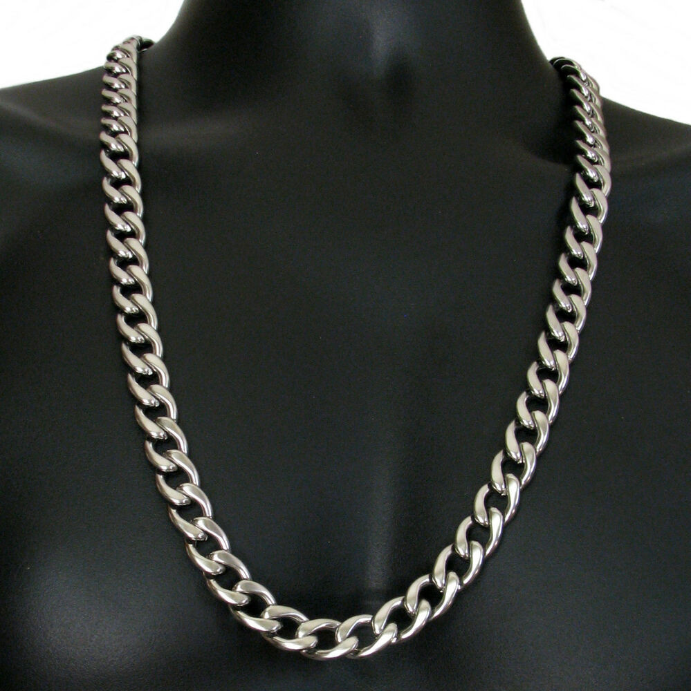 Stainless Steel Necklace Chain
 30" Cuban Link Mens Heavy Chain Big Chunky 12mm Thick