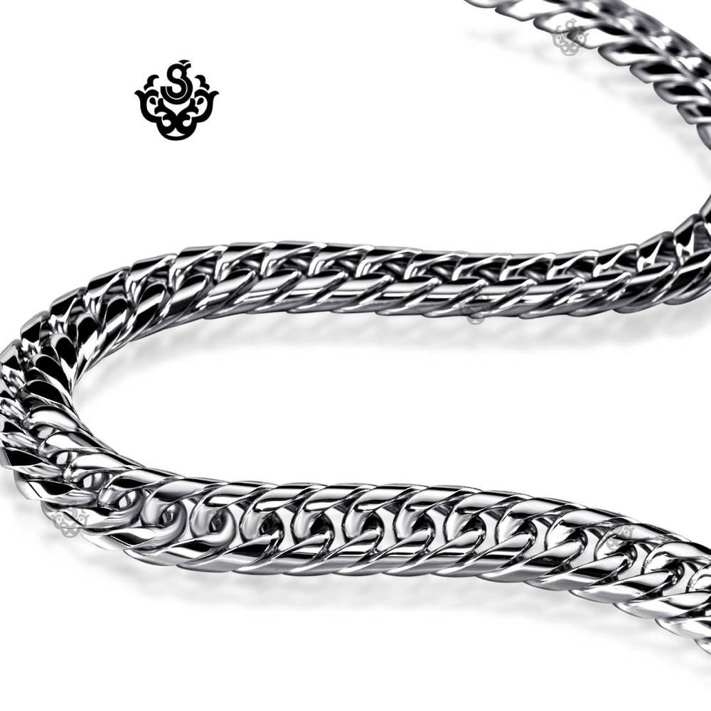 Stainless Steel Necklace Chain
 Silver necklace solid stainless steel Miami Cuban Link