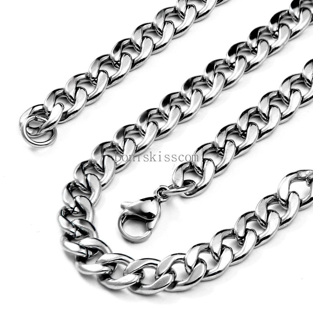 Stainless Steel Necklace Chain
 5 5mm Silver Polished Stainless Steel Curb Link Chain