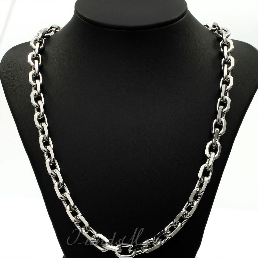 Stainless Steel Necklace Chain
 2 5 10mm Mens Chain Rolo Link Silver Tone Stainless Steel