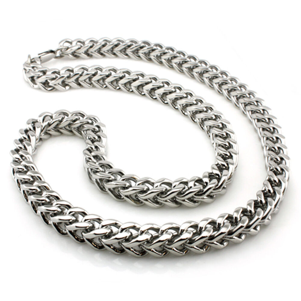 Stainless Steel Necklace Chain
 Stainless Steel Wheat Box Biker Chain Mens Necklace 9MM