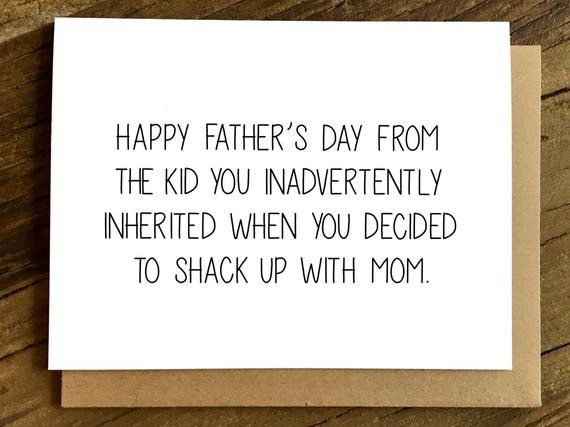 Step Father Fathers Day Quotes
 Funny Father s Day Card for Step Dad Stepdad Card
