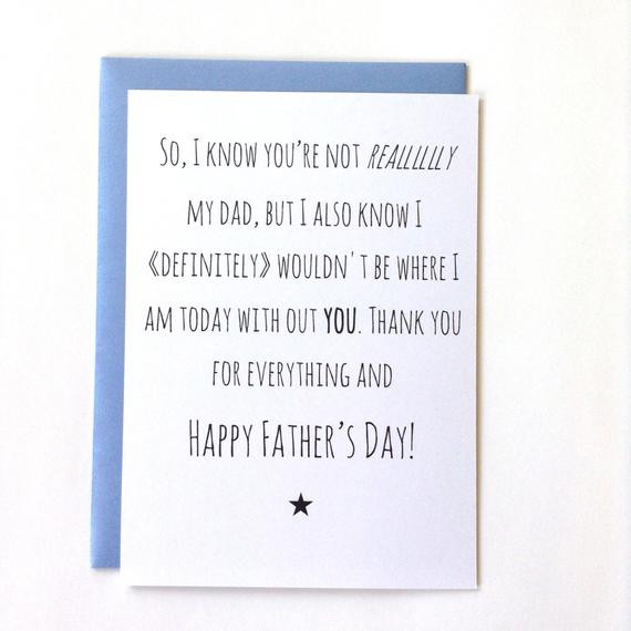 Step Father Fathers Day Quotes
 Step Father s Day card for step dad like a by SpellingBeeCards