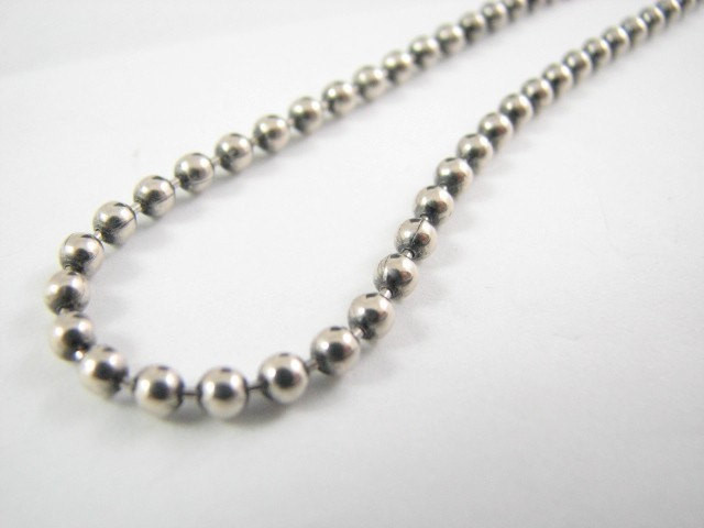 Sterling Silver Ball Chain Necklace
 26 inch Sterling Silver 5mm Ball Chain Necklace with Lobster