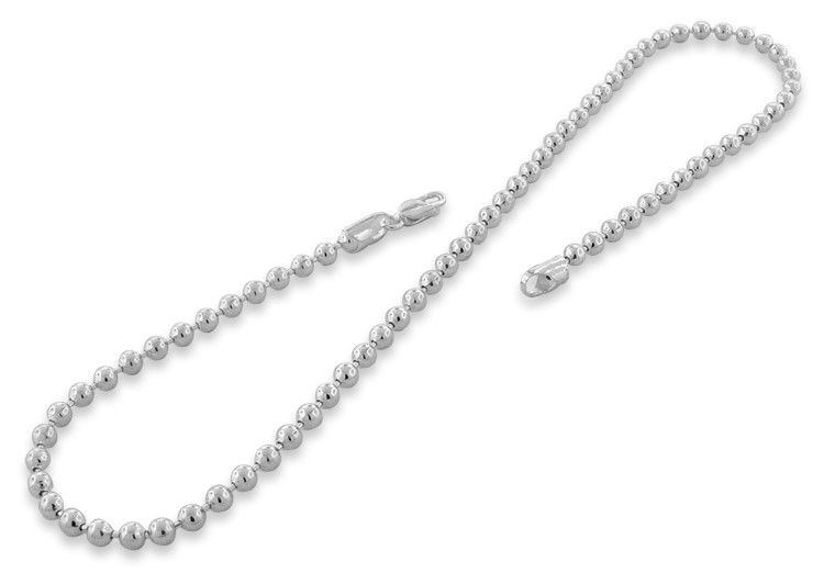 Sterling Silver Ball Chain Necklace
 Sterling Silver 18" Bead Ball Chain Necklace 4 0MM