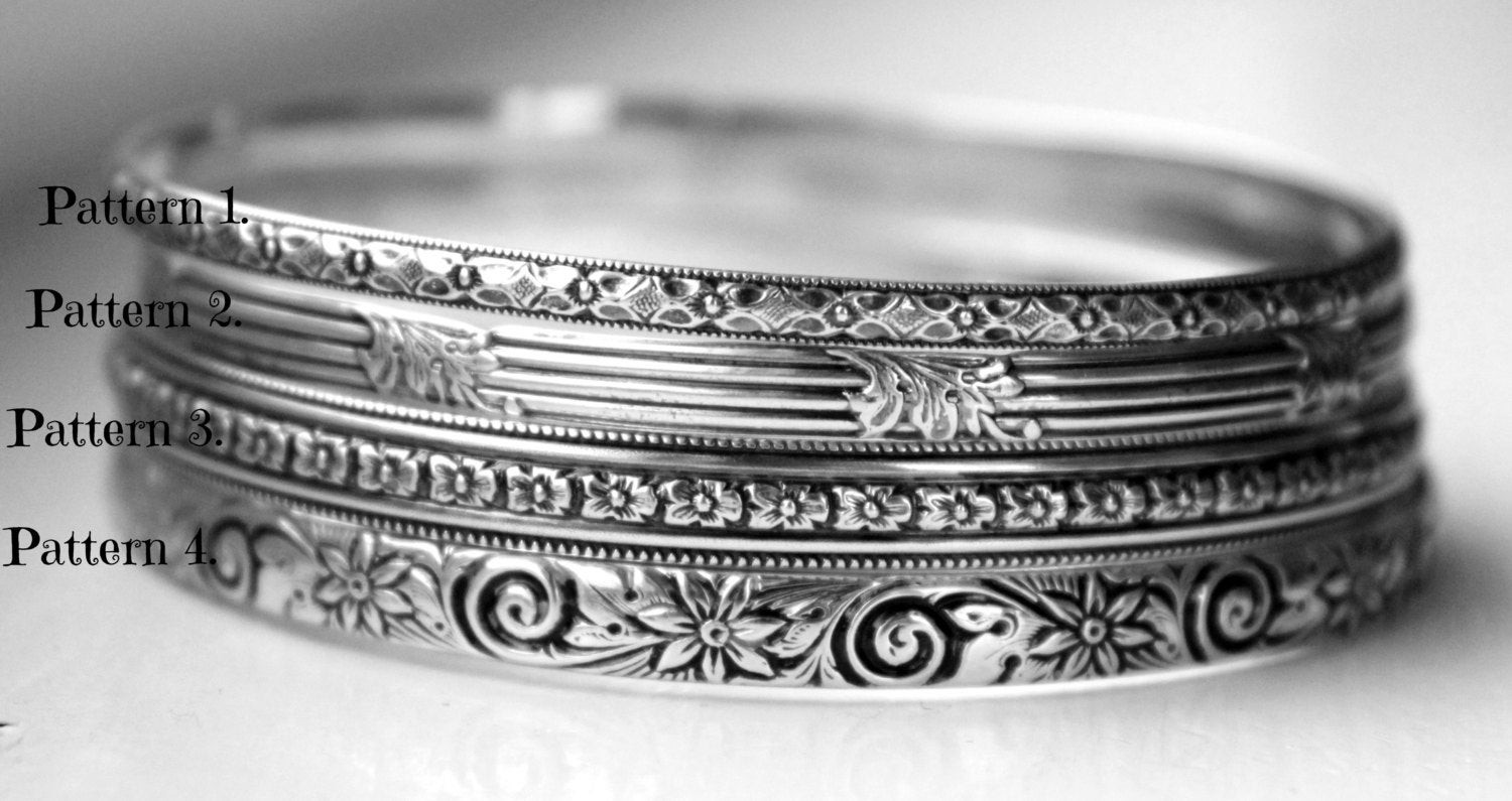 Sterling Silver Bangle Bracelets
 Solid Sterling Silver Bangle Bracelet Patterned sterling