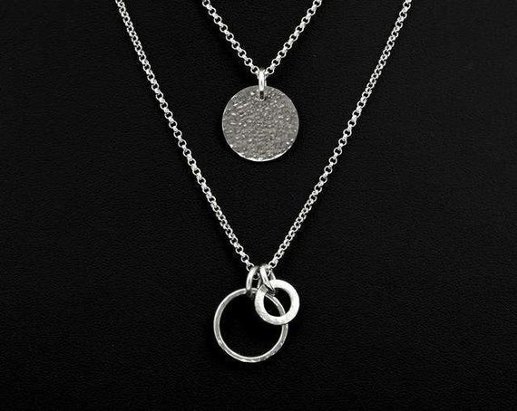 Sterling Silver Layered Necklace
 Sterling Silver Layered Necklace Set Sterling Silver Charm