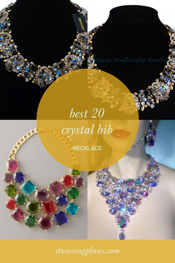 Crystal Bib Necklace Luxury Vintage Style Gold Chain Multi Color Crystal Glass Choker