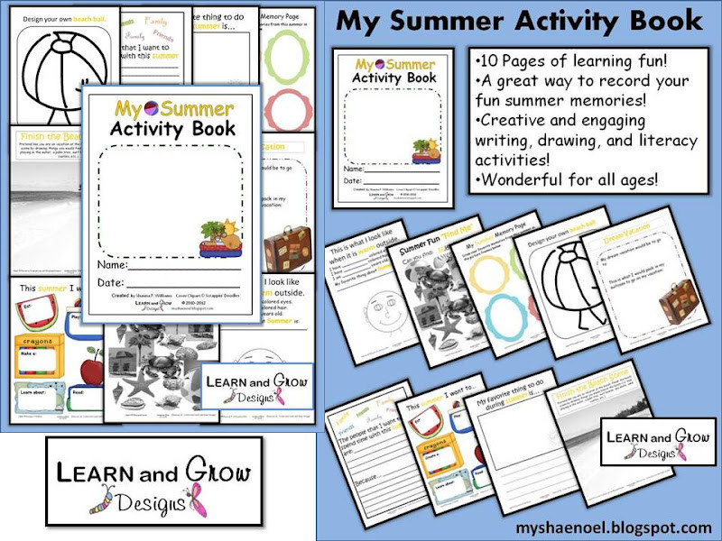 Summer Activities Books
 Learn and Grow Designs Website My Summer Activity Memory