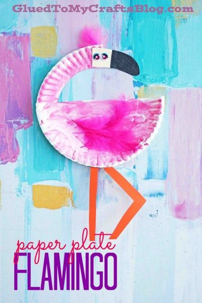 Summer Craft Preschool
 Paper Plate Flamingo Kid Craft