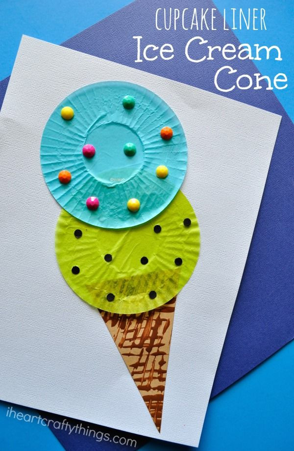 Summer Crafts Ideas For Preschoolers
 Cupcake Liner Ice Cream Cone Kids Craft