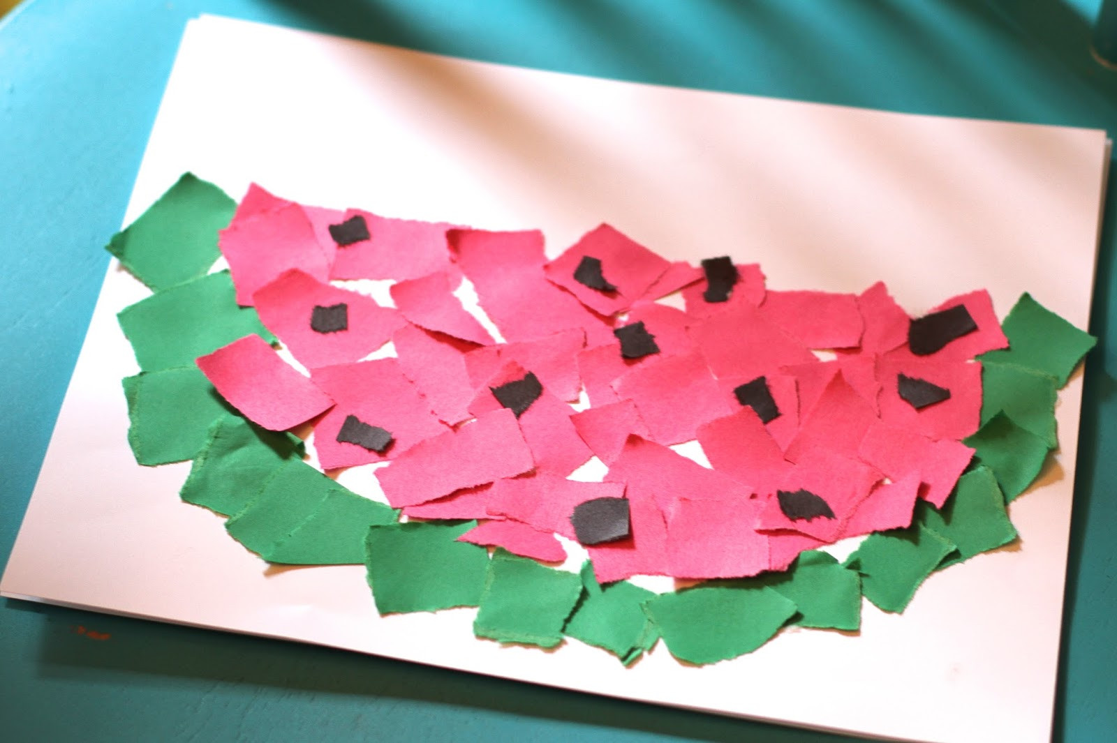 Summer Paper Crafts
 Simple Summer Craft Ripped Paper Watermelon The