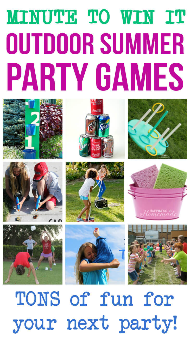 Summer Party Games
 Minute to Win It Outdoor Summer Party Games Happiness is
