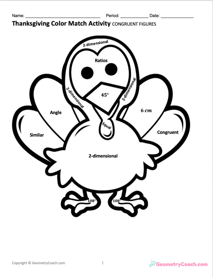 Thanksgiving Activities For High School Students
 FREE Thanksgiving Worksheet for Geometry ⋆ GeometryCoach