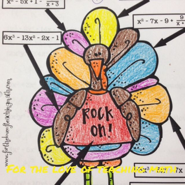 Thanksgiving Activities For High School Students
 The Polynomial Turkey Middle School Math
