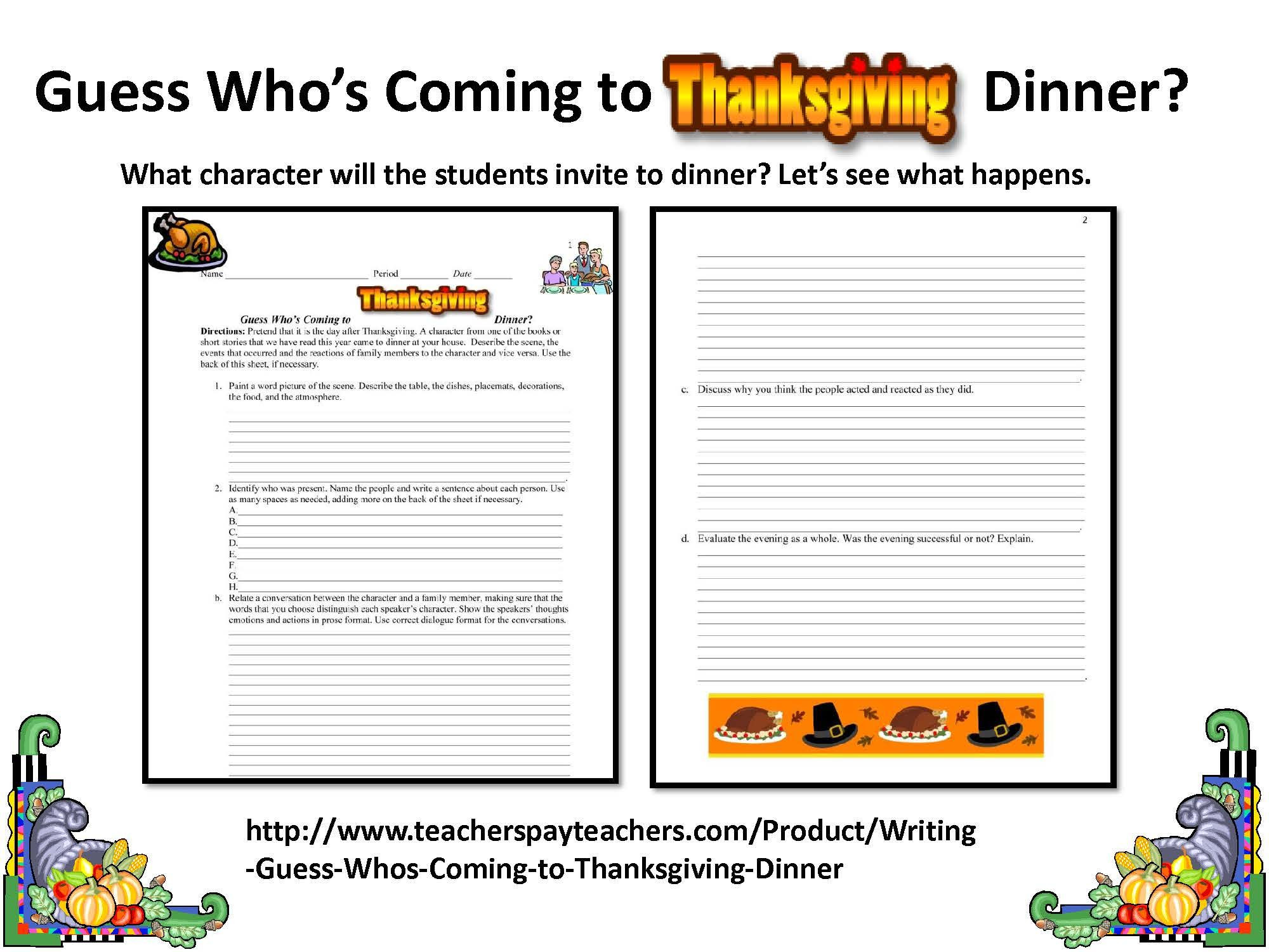 Thanksgiving Activities For High School Students
 Pin by Teach It Write English Language Arts for Middle