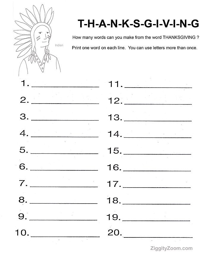 Thanksgiving Activities For High School Students