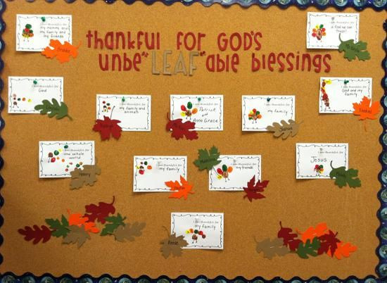 Thanksgiving Bulletin Board Ideas For Church
 Thankful for God s Unbe"LEAF"able Blessings