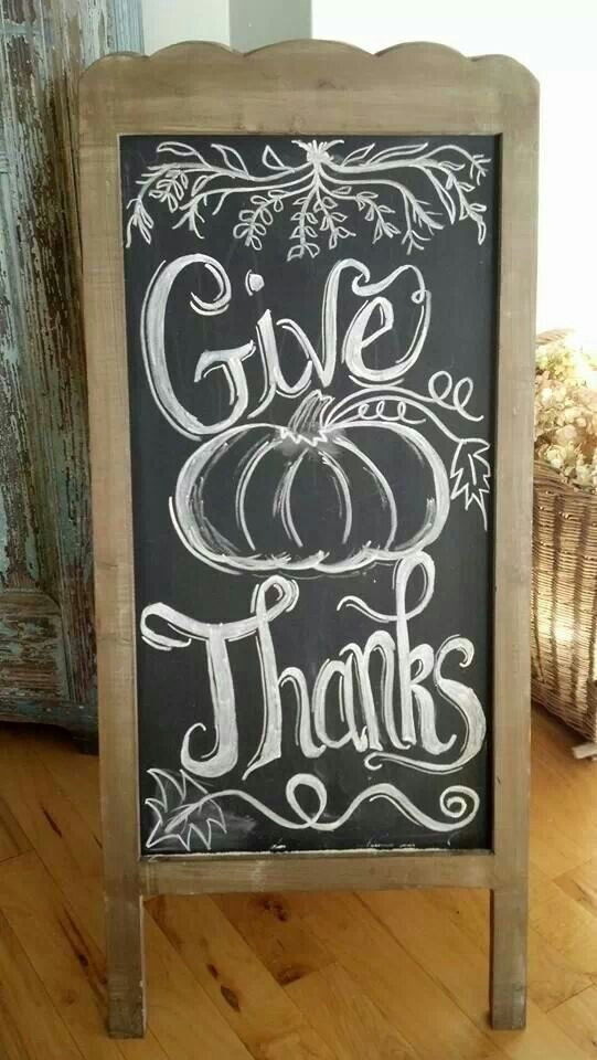 Thanksgiving Chalkboard Ideas
 We love this chalkboard design for a festive Thanksgiving