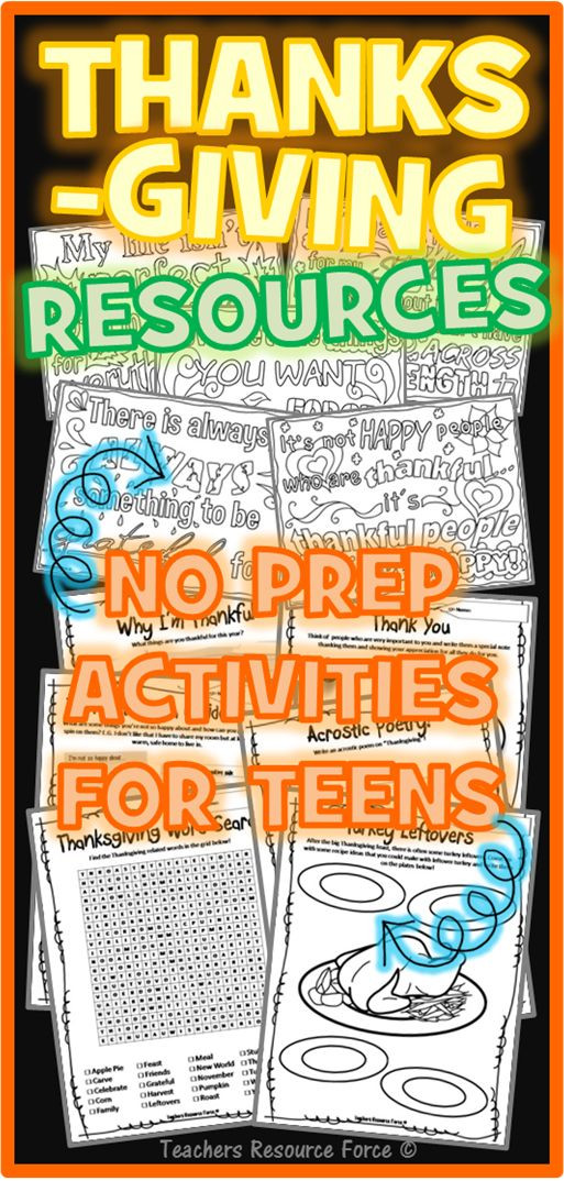 Thanksgiving Crafts For Teens
 Thanksgiving Fall Activities and Coloring Pages for