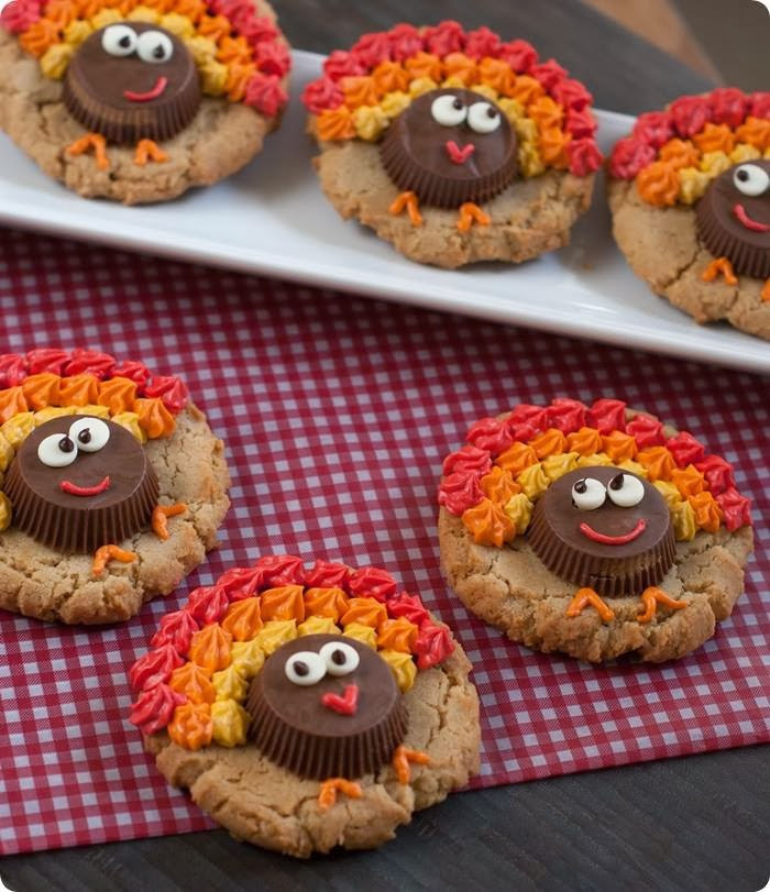 Thanksgiving Dessert Ideas For Kids
 Easy Reese s Peanut Butter Cup Turkey Cookies Kitchen