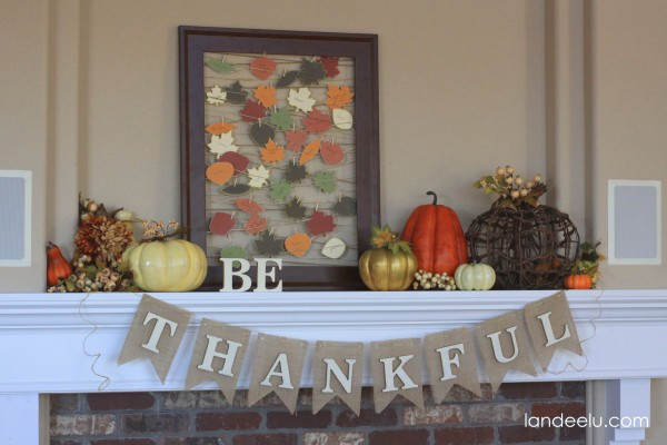 Thanksgiving Mantel Decor
 Be Thankful Thanksgiving Mantel & Gratitude Frame