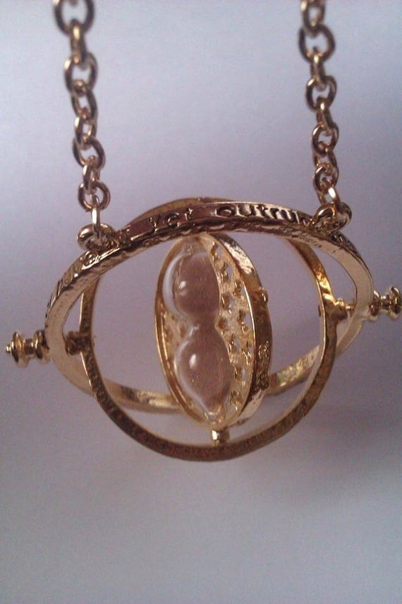 Time Turner Necklace
 SALE time turner necklace steampunk hourglass wizard