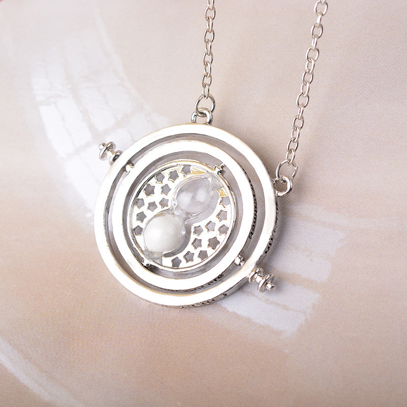 Time Turner Necklace
 Time Turner Rotating Hourglass Pendant Necklace Gold