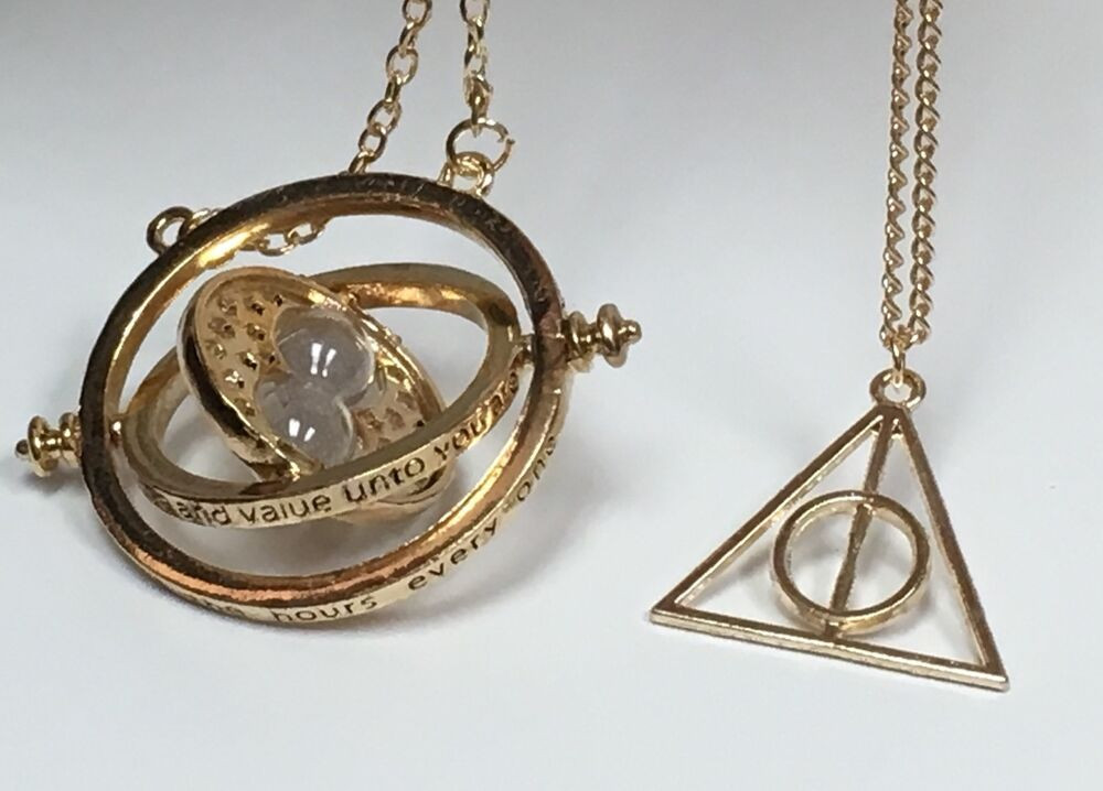 Time Turner Necklace
 Harry Potter Necklace Time Turner Gold Deathly Hallow