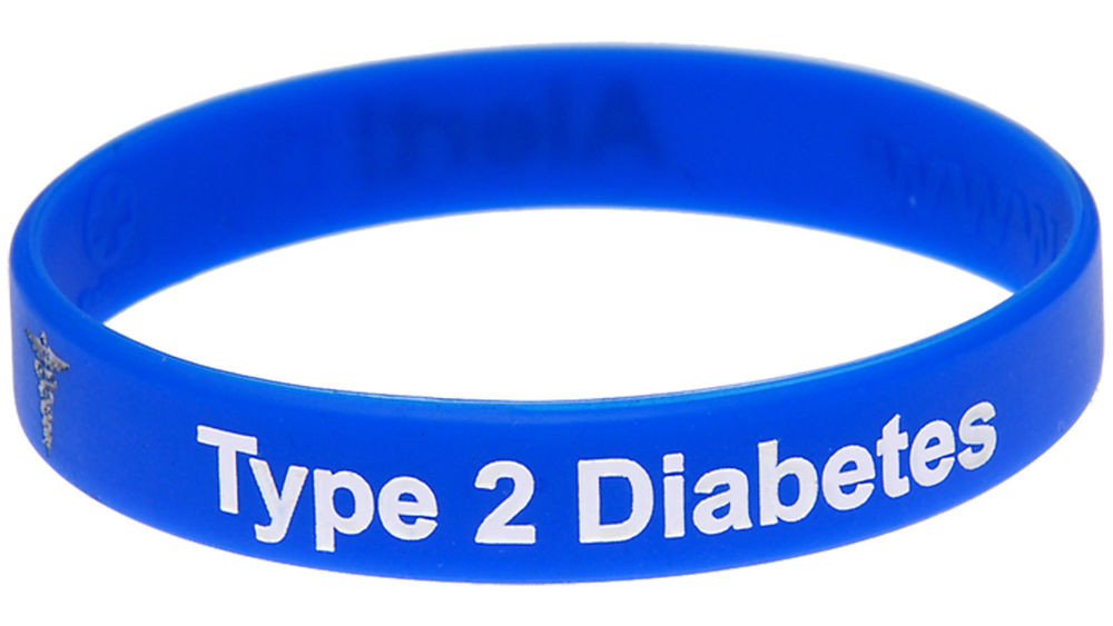 Type 2 Diabetes Bracelet
 Type 2 Diabetes Alert Blue Silicone Wristband Medical