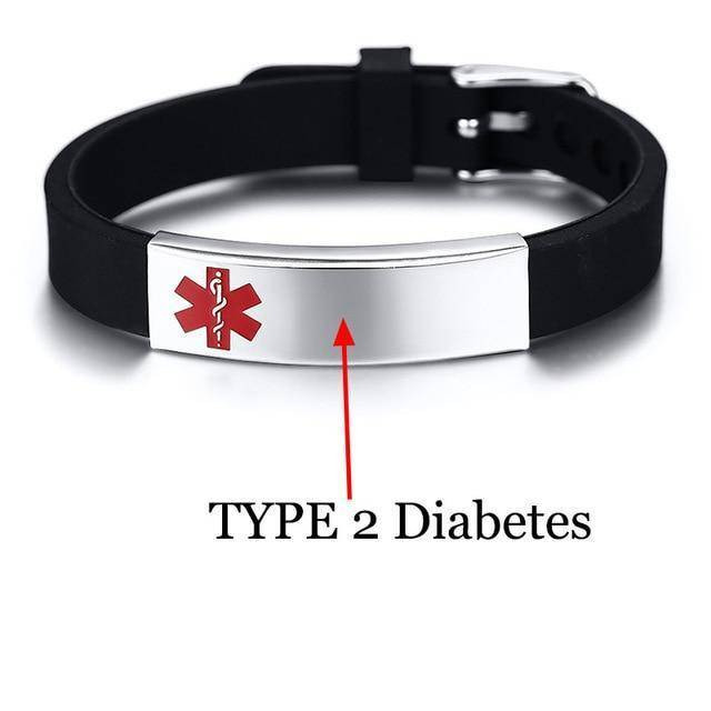 Type 2 Diabetes Bracelet
 Diabetic Medical Alert ID Bracelet Type 1 & Type 2