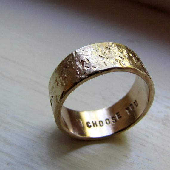 Unique Wedding Rings For Men
 Items similar to Men s Wedding Band 14k Gold Unique