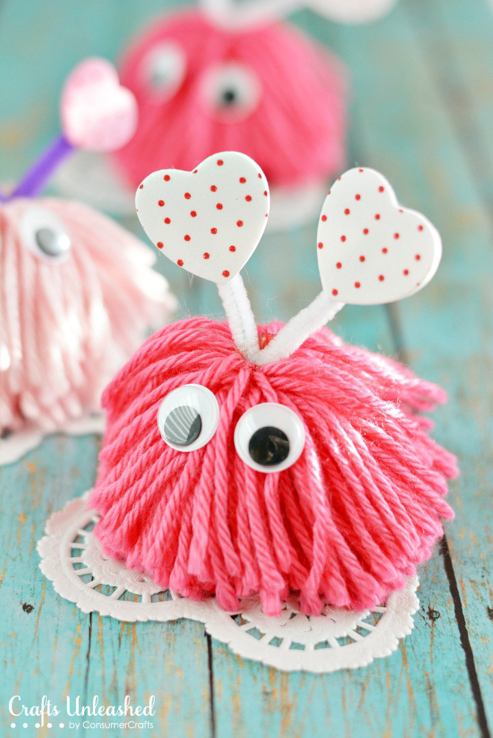 Valentines Day Craft Projects
 Valentine Craft Pom Pom Monsters Tutorial