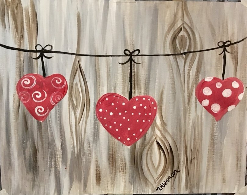 Valentines Day Painting Ideas
 How To Paint Hearts on A String Tracie s Acrylic Canvas