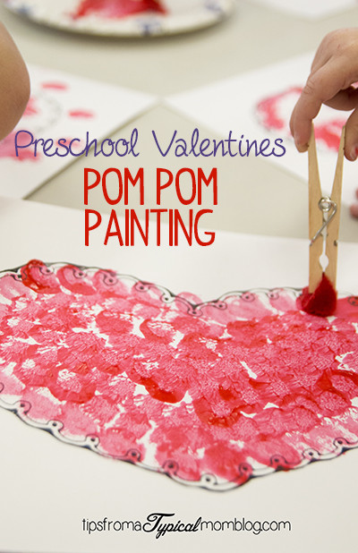 Valentines Day Painting Ideas
 Valentine Pom Pom Painting for Preschoolers