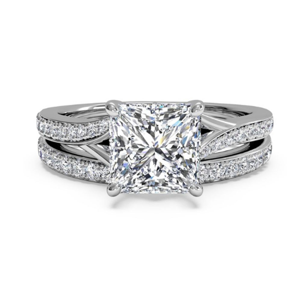 Wedding Ring Sets White Gold
 Bridal 1 50ct Diamond Wedding Engagement Ring Set 14K