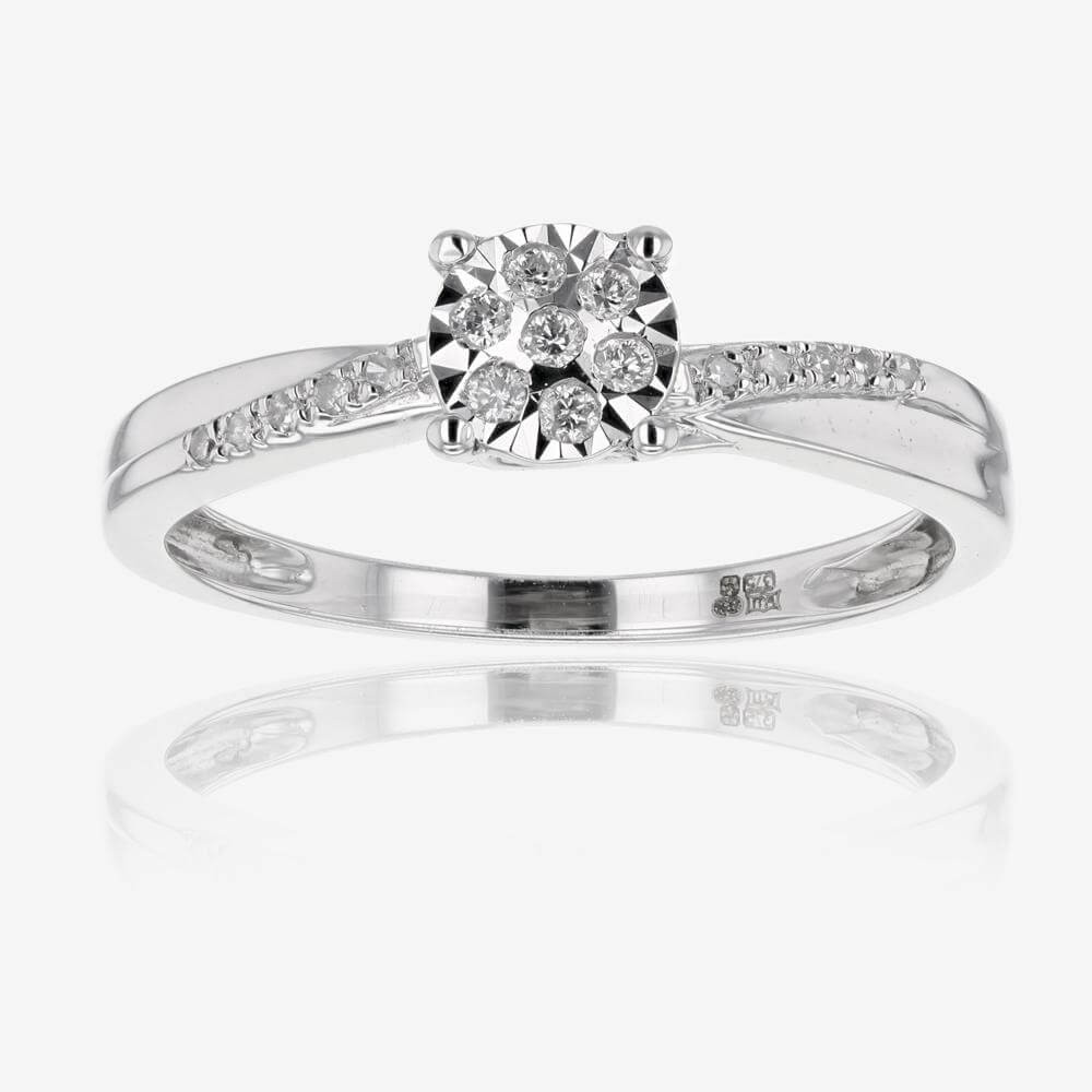 White Diamond Engagement Rings
 9ct White Gold Diamond Ring
