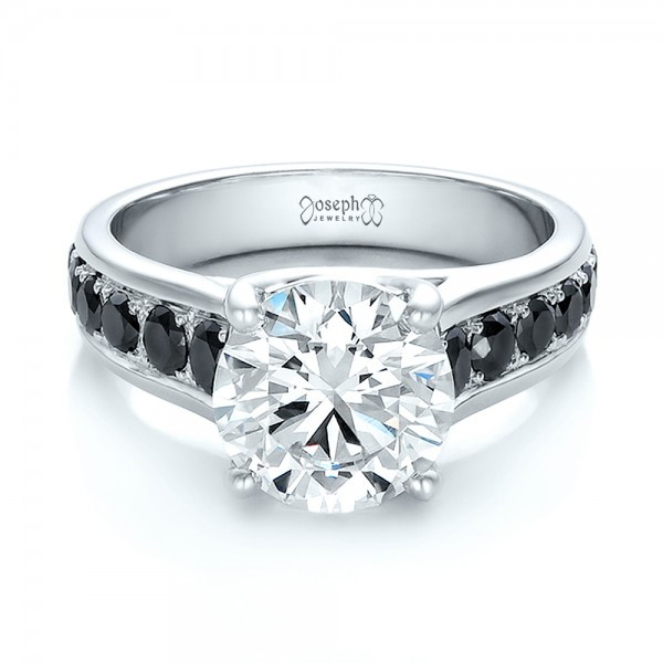 White Diamond Engagement Rings
 Custom Black and White Diamond Engagement Ring