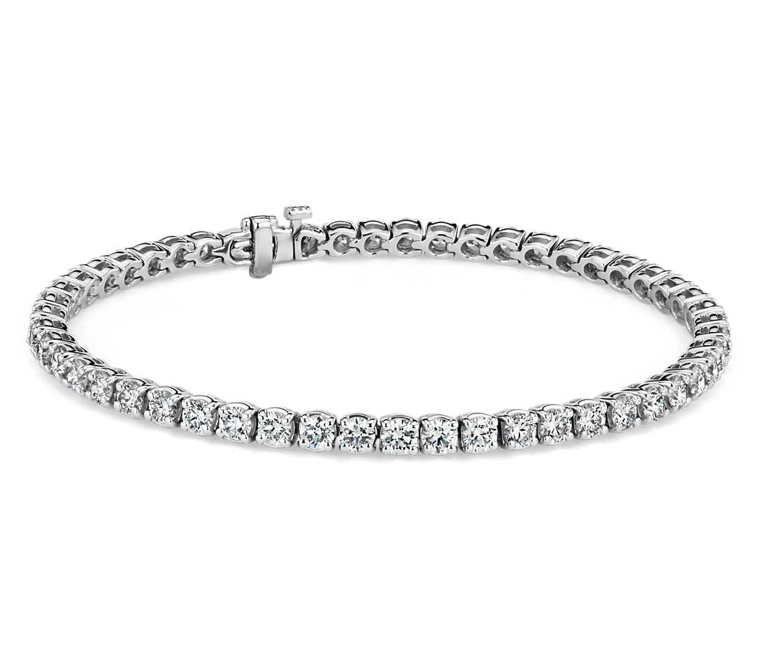 White Gold Bracelet With Diamonds
 Diamond Tennis Bracelet in 18k White Gold F VS 5 96 ct