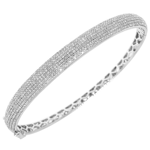White Gold Bracelet With Diamonds
 1 54ct 14k White Gold Diamond Pave Bangle Bracelet