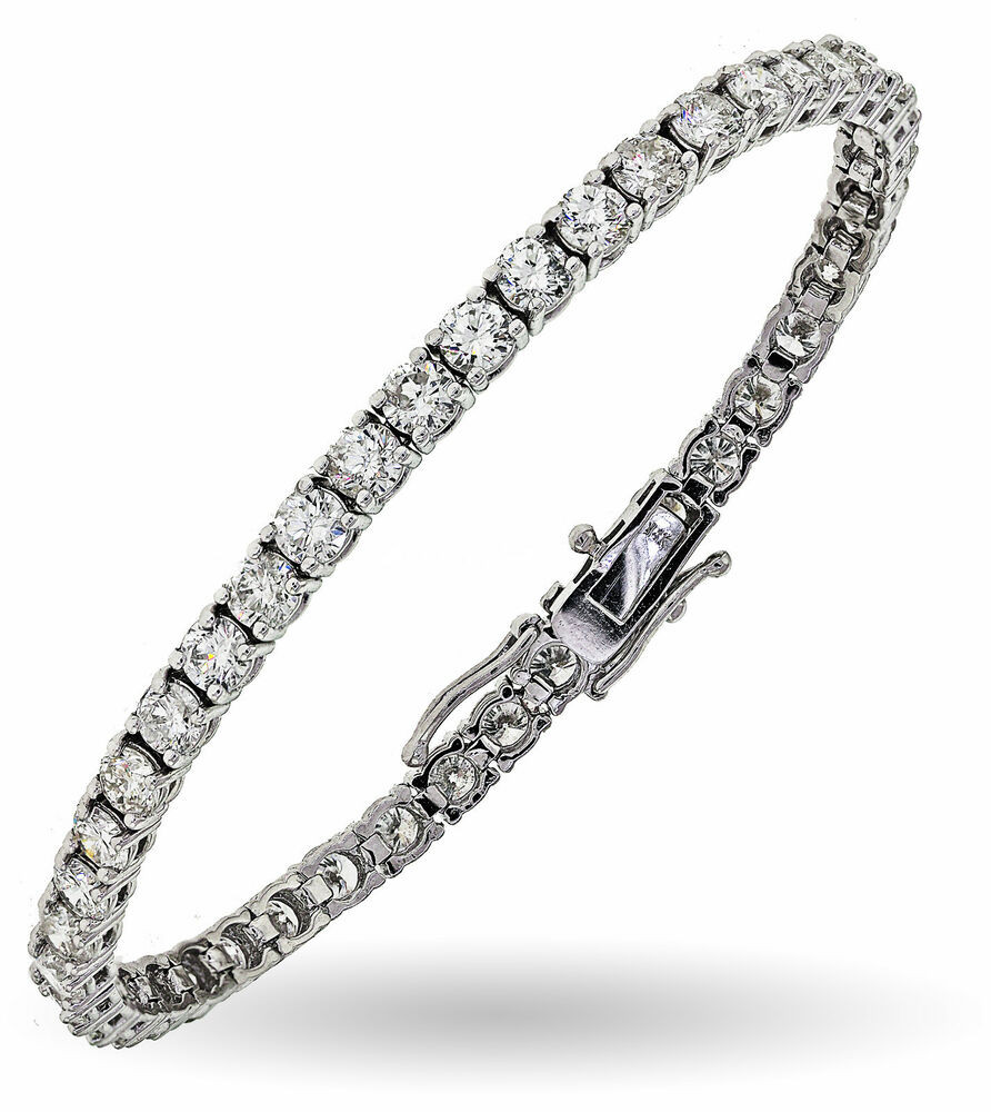 White Gold Bracelet With Diamonds
 CLASSIC DIAMOND TENNIS BRACELET 6 50CT NATURAL DIAMONDS